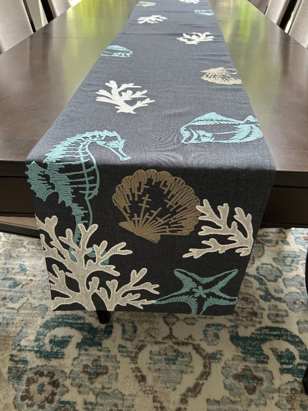 Nautical Themed Table Runner - Fish, Coral, Shells
